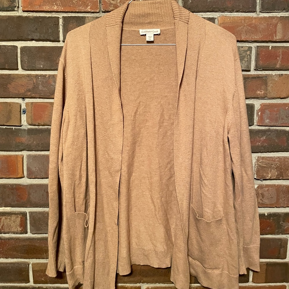 Coldwater  Creek Flyaway Tan Cardigan PXL